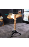 Round side table Helix gold-coloured aluminium and steel