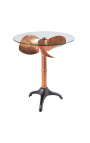 Ronde zijtafel "Helix" aluminium en staal van koper