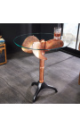 Ronde zijtafel "Helix" aluminium en staal van koper