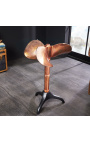 Ronde zijtafel "Helix" aluminium en staal van koper