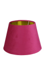 Abat-jour en velours fuchsia et intérieur doré 30 cm de diamètre