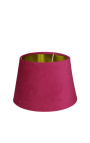 Abat-jour en velours fuchsia et intérieur doré 25 cm de diamètre