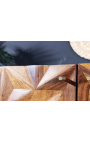 Buffet haut "Miles" en bois de rose avec motifs géométriques en 3d