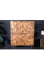 Buffet haut "Miles" en bois de rose avec motifs géométriques en 3d