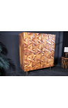 Buffet haut "Miles" en bois de rose avec motifs géométriques en 3d