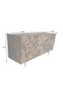 Credenza "Miglia" 3 porte in palissandro con motivo 3d