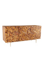 Credenza "Miglia" 3 porte in palissandro con motivo 3d