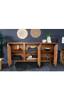 Sideboard "Miles" 3 portas em rosewood com padrão 3d