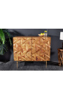 Meuble bar "Miles" en bois de rose avec motifs géométriques en 3d