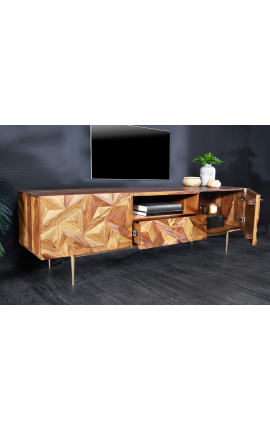 Mueble de TV &quot;Miles&quot; madera de rosa con patrón 3d