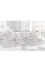 Canapé d'angle 255 cm CELESTE velours côtelé gris