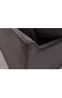 Canapé d'angle 255 cm CELESTE velours côtelé gris