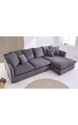 CELESTE 3-seater sofa in grey corduroy