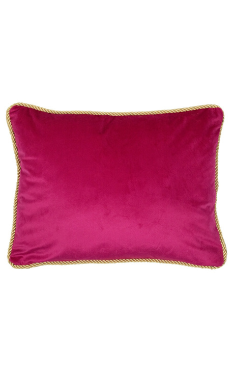 Rectangular cushion in velvet colour fuchsia 35 x 45