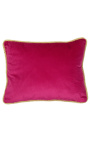 Coussin rectangulaire en velours couleur fuchsia 35 x 45