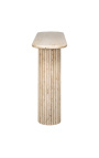 Console 160 cm oval SARAH in travertine with fluted base