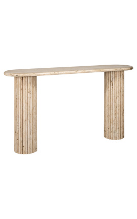 Консоль 160 cm oval SARAH in travertine with fluted base
