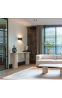 Console 160 cm ovale SARAH in travertino con base scanalata
