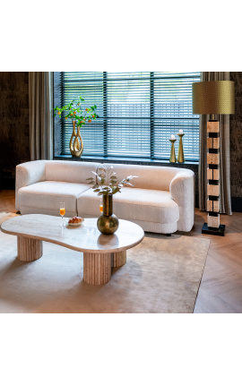 Divano a 3 posti in velluto bianco di design ROB anni '70