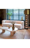 Canapé 3 places PHEBE design années 1970 en velours blanc