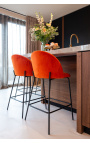 Καρέκλα φαγητού "ΑΛΙΑ" σχεδιασμός σε σαφρόνη velvet με μαύρα πόδια