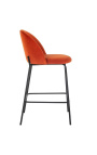 Bar chair "Alia" design in saffron velvet with black feet