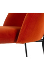 Бар стул "Alia" дизайн в шафран бархат с черными ногами