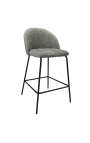 Bar chair "Alia" thyme velvet design with black feet