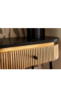HERMIA Console with black marble top and golden brass