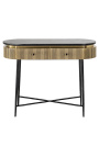 HERMIA Console met zwart marmeren blad en goudkleurig messing