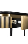 HERMIA Console with black marble top and golden brass