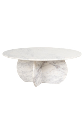 Mesa redonda en mármol blanco - Ø 90 cm