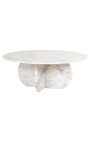 Mesa redonda en mármol blanco - Ø 90 cm