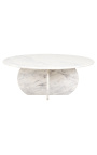 SHERLOCK mesa de café redonda em mármore branco - Ø 90 cm