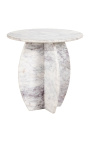 Okrągły stolik boczny SHERLOCK z białego marmuru - 50 cm
