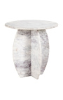 Table d'appoint ronde SHERLOCK en marbre blanc - 50 cm