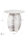 Kulatý odkládací stolek SHERLOCK z bílého mramoru - 50 cm