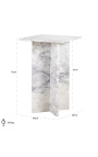 SHERLOCK fyrkantigt sidobord i vit marmor - 45 cm
