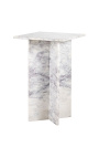SHERLOCK mesa lateral quadrada em mármore branco - 45 cm