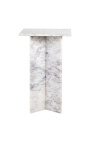 Table d'appoint carrée SHERLOCK en marbre blanc - 45 cm