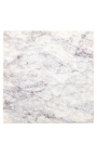 SHERLOCK square side table in white marble - 45 cm
