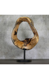 Moderne Skulptur in Tamarin Holz Anneau Temporär Größe M