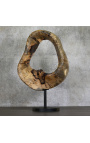 Sculptură contemporană din lemn de tamarin "Anneau Temporel" Dimensiune M