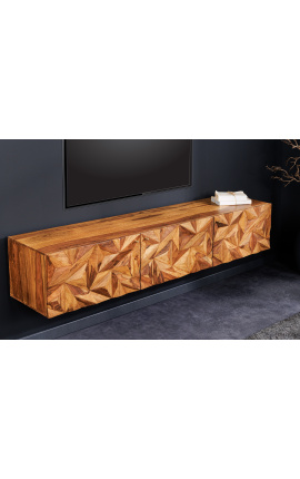 TV suspended cabinet "Miles" rosewood with pattern 3d
