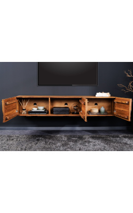 TV suspended cabinet &quot;Miles&quot; rosewood with pattern 3d