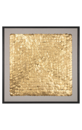Tableau contemporain constitué de pastilles dorés en aluminium