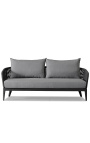 2-seater sofa "Aérien" grey aluminium colour and woven rope
