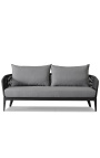 soffa för två personer "Flyg" grå aluminiumfärg och vävt rep