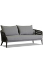 2-seater sofa "Aérien" grey aluminium colour and woven rope