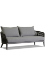 sofa cu două locuri "Aerien" culoare aluminiu gri și frânghie țesută